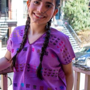 Huipil Corazones Lila