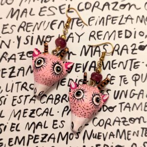 Boucles d’oreilles girafe rose