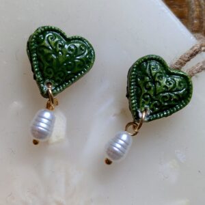 Boucles d'oreilles coeur verde