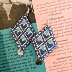 Boucles d’oreilles textile bleu