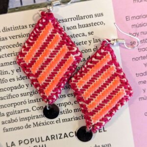 Boucles d’oreilles textile pink