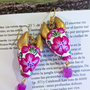 Boucles d'oreille Toro rose