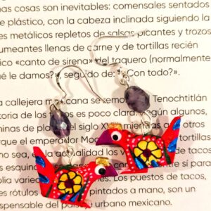 Boucles d'oreille mini alebrije gallina