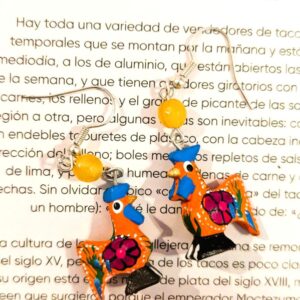 Boucles d'oreille mini alebrije gallo