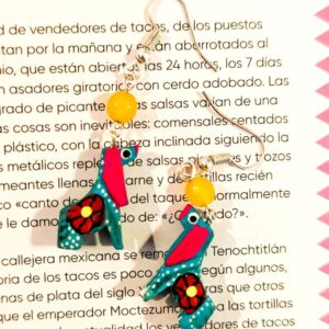 Boucles d'oreille mini alebrije perro émerald