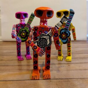 Calavera musicien orange
