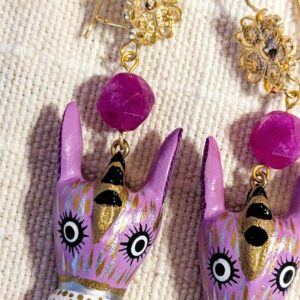 Boucles d'oreilles burrito rose