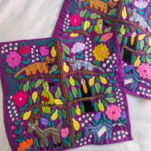 Housse de coussin animalitos violet