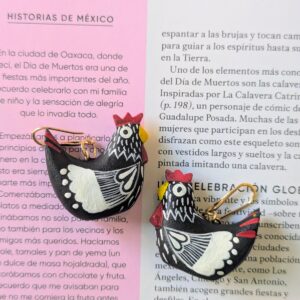 Boucles d'oreilles gallinita noir