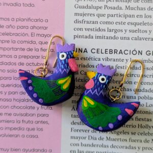 Boucles d'oreilles gallinita blue marine