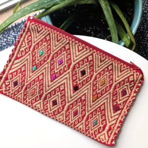 Pochete tisse rouge